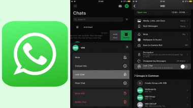 WhatsApp New Feature Update: Meta-Owned Platform Rolls Out ‘Chat Lock Shortcut’ Feature for iOS Beta Testers, Soon To Roll Out for Users in Coming Days