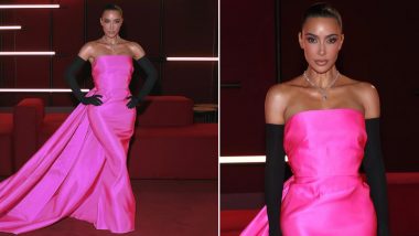 Kim Kardashian Channels Marilyn Monroe Glamour in Pink Gown at LACMA Film+Art Gala (View Pics & Watch Video)