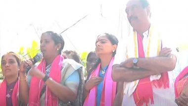 K Kavitha Faints: Telangana CM K Chandrasekhar Rao’s Daughter and BRS Leader Falls Unconscious During Election Campaign in Itikyal (Watch Video)