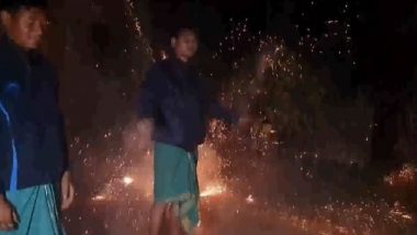Uttarakhand Tunnel Rescue Operation Successful: Families of Silkyara Tunnel Workers Celebrate Safe Rescue With Firecrackers and Sweets (Watch Videos)