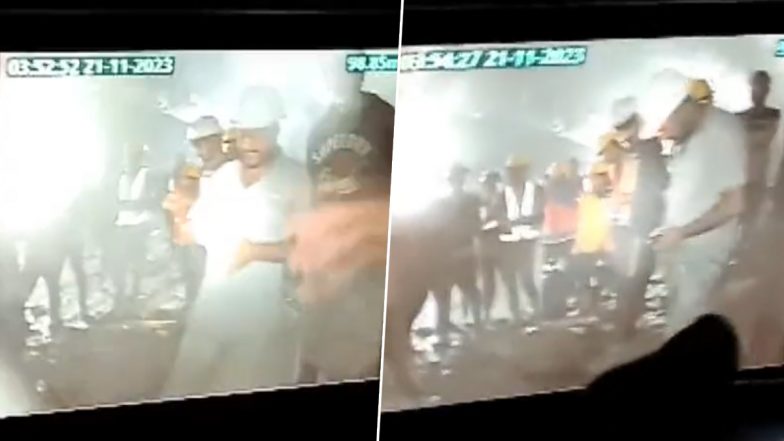 Uttarkashi Tunnel Collapse: Rescuers Share First Video of Trapped Workers in Silkyara Tunnel Amid Ongoing Rescue Efforts (Watch Video)