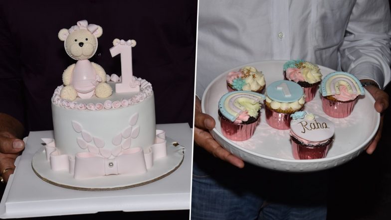 Alia Bhatt-Ranbir Kapoor Send Personalised ‘Teddy’ Cakes and ‘Raha’ Cupcakes to Paps on Their Daughter’s First Birthday (View Pics & Watch Video)