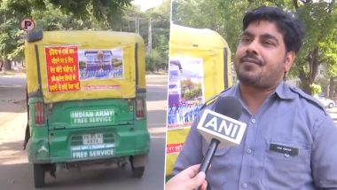 ICC World Cup 2023: Chandigarh Auto Rickshaw Driver Vows to Give Free Rides for Five Days if India Wins Final Match (Watch Video)