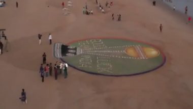 Sand Artist Sudarsan Pattnaik Creates 56ft World Cup Trophy To Wish Team India for ICC CWC 2023 Final