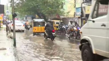 Chennai Rains Video: Heavy Rainfall Triggers Severe Waterlogging in Several Parts of Tamil Nadu Capital, Orange Alert Issued