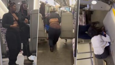 London Metro Attack Video: Two Women Thrash Female Passenger in Train on Elizabeth Line, Clip of Assault Goes Viral