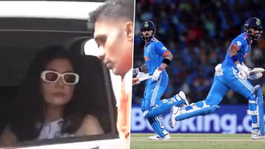 ICC Cricket World Cup 2023: When Anushka Sharma Landed in Ahmedabad To Support Husband Virat Kohli and Team India (Watch Video)