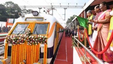 President Draupadi Murmu Flags Off Three New Trains From Badampahar Station, First Express Train in 112 Years for Her Native (Watch Video)