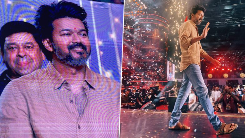 Leo Success Meet: Casually-Dressed Thalapathy Vijay Makes A Stylish Entry Waving at Fans (View Pics & Video)