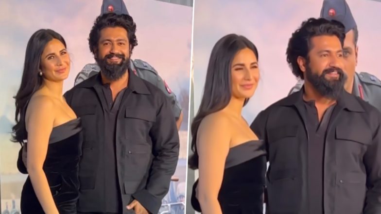 Vicky Kaushal and Katrina Kaif Turn Heads in Matching All Black Ensembles at Sam Bahadur Screening (Watch Video)