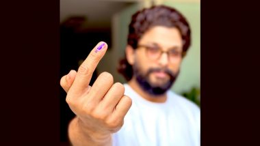 Telangana Assembly Election 2023: Allu Arjun Shows His Inked Finger, Urges People To Cast Their Votes (View Pic)