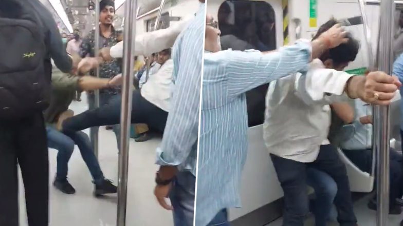 Delhi Metro Fight Video: Kicks, Punches Fly As Clash Erupts Between Passengers in Delhi Metro, Clip Surfaces