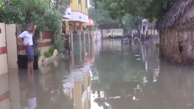 Tamil Nadu Rains: Heavy Rainfall Causes Waterlogging in Several Areas of Chennai (Watch Video)