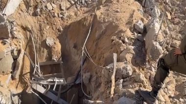 Israel-Palestine War: Hamas Terrorist Tunnel Uncovered in Al-Shifa Hospital Complex in Gaza, Says IDF (Watch Video)