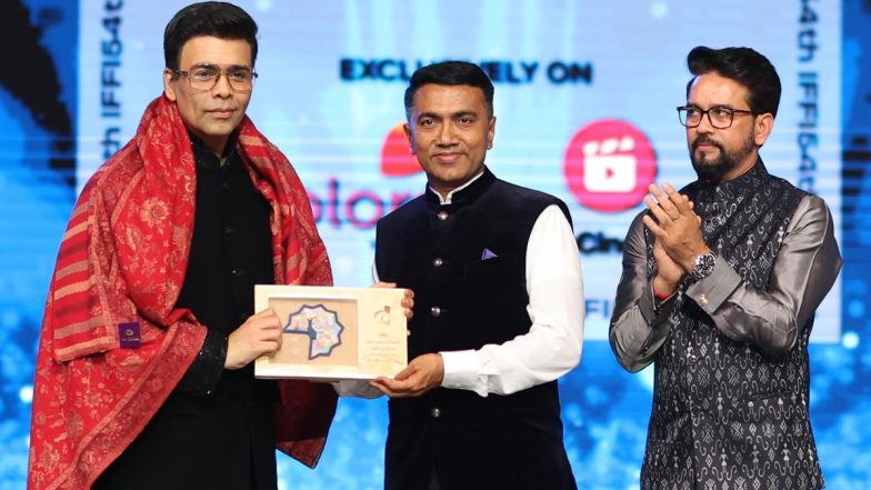 IFFI 2023: Karan Johar Unveils Glimpse of Ae Watan Mere Watan With Sukhwinder Singh and Sara Ali Khan, View Pics From the Prestigious Event