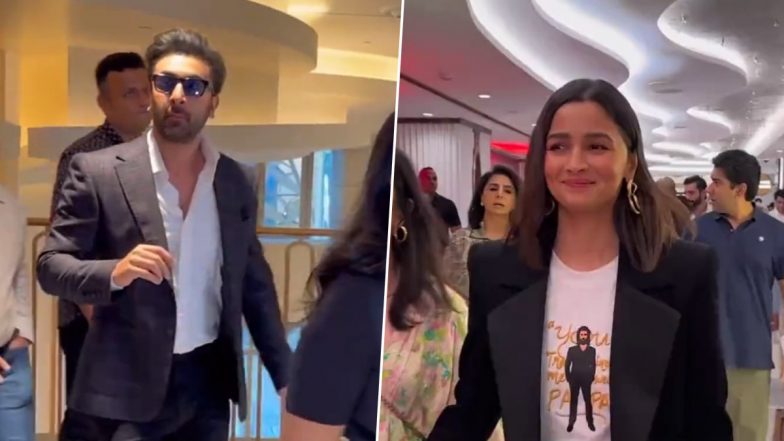 Animal: Ranbir Kapoor, Alia Bhatt, and Neetu Kapoor Make a Stylish Entrance Together at Screening for Sandeep Reddy's Vanga's Film (Watch Video)