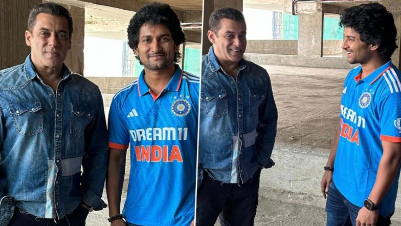 Nani Strikes a Happy Pose With Salman Khan at India vs Australia Cricket World Cup Final (View Pics)