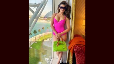 Urvashi Rautela Looks Smoking Hot as She Turns Into a ‘Versace Baby,’ Posing in a Bold Pink Bodysuit (View Pic)