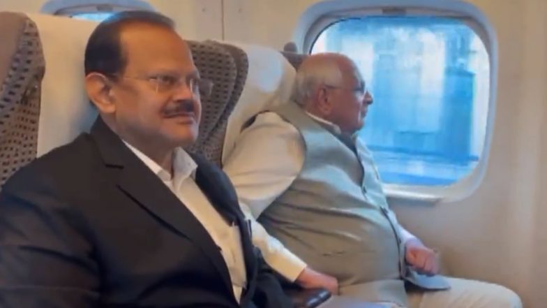 Gujarat CM Bhupendra Patel Travels in Bullet Train From Tokyo to Kobe City During Japan Visit (Watch Video)