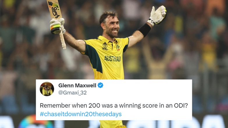 Unbelievable! Glenn Maxwell's Old Tweet About '200 Being A Winning Score in ODIs' Resurfaces After His Match-Winning Double Century Against Afghanistan in ICC World Cup 2023