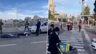 Israel Shooting Videos: Two Palestinian Attackers Neutralised After Gunfire Erupts at Jerusalem Entrance, Leaving Seven Injured