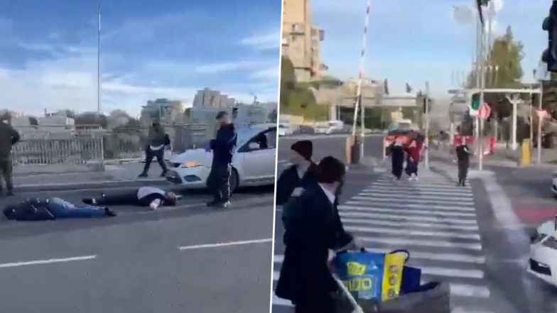 Israel Shooting Videos: Two Palestinian Attackers Neutralised After Gunfire Erupts at Jerusalem Entrance, Leaving Seven Injured