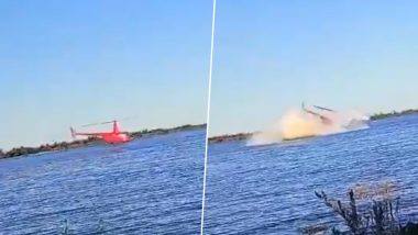 Helicopter Crash in Argentina: Pilot Killed, Three Injured After Chopper Crashes Into Paraná River Near Ramallo, Disturbing Video Surfaces