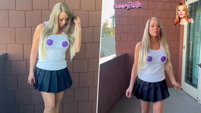 Mariah Carey Captures the Spirit of Regina George From Mean Girls in Holed Tank Top and Skirt for Halloween (Watch Video)