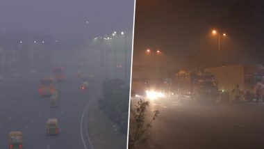Delhi Air Pollution: Layer of Haze Envelopes Parts of National Capital as Air Quality Remains in 'Very Poor' Category, Holiday Declared in All Schools (See Pics and Videos)