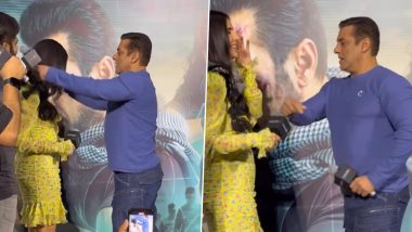 Tiger 3 Success Meet: Salman Khan Wraps His Scarf Around Katrina Kaif's Neck, Fans Go Wild (Watch Video)