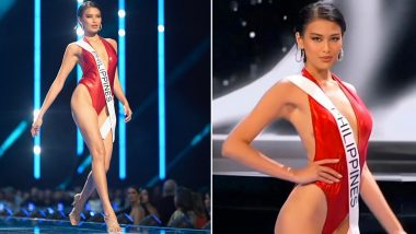 Miss Universe 2023: Miss Philippines Michelle Dee Wows in Red Swimsuit at Preliminary Competition in El Salvador (View Pics)