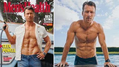 Glen Powell Bares It All in Hot Magazine Photoshoot Featuring Vigorous Workouts With His Dog Brisket and a Towel-Clad Snack Session! (View Pics)