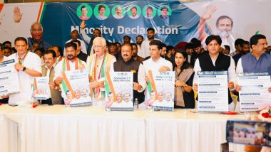 Telangana Assembly Election 2023: Congress Releases 'Minority Declaration', Promises Caste Census and Rs 4,000 Crore Budget for Welfare