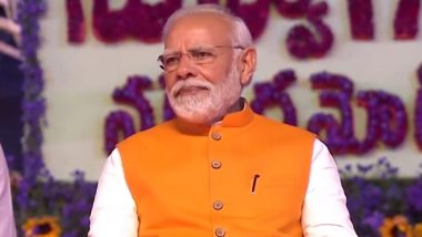 PM Narendra Modi Attends Koti Deepotsavam 2023 at NTR Stadium in Telangana’s Hyderabad (Watch Video)