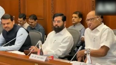 Maratha Reservation Protest: All-Party Meeting Called by Maharashtra CM Eknath Shinde Over Maratha Quota Stir Begins (Watch Video)