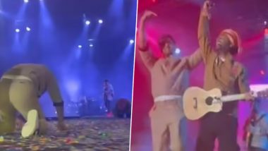 Ranbir Kapoor Grooves to 'Channa Mereya', Bows Down to Greet Arijit Singh on Stage During Concert in Chandigarh (Watch Videos)