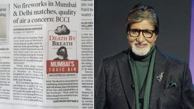 Amitabh Bachchan Praises BCCI's Environmentally Responsible Decision to Skip Fireworks at ICC World Cup 2023 Stadiums