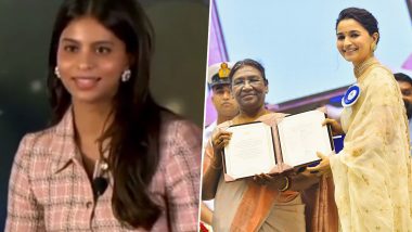 Suhana Khan Praises Alia Bhatt for Wearing Her Wedding Saree While Receiving National Award, Says ‘That Was Incredible’ (Watch Video)