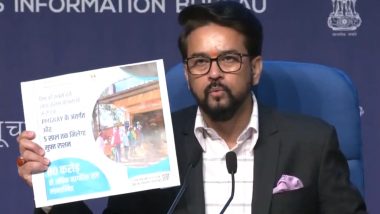 PMGKAY Scheme Extended: Distribution of 5 Kg Foodgrains to Poor Under PMGKAY Extended for Five Years, Announces Union Minister Anurag Thakur (Watch Video)