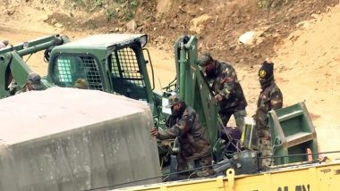 Uttarakhand Tunnel Collapse: Indian Army’s Engineer Regiment Called In for Manual Drilling at Uttarkashi’s Silkayara Tunnel (Watch Video)