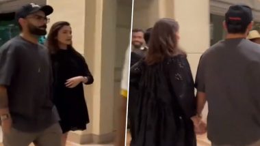 Virat Kohli and Anushka Sharma Spotted in Bengaluru, Actress' Billowing Black Dress Makes Fans Speculate Again on Her Pregnancy (Watch Video)