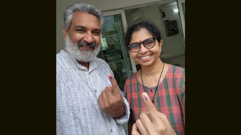 Telangana Assembly Election 2023: RRR Director SS Rajamouli and Wife Rama Flaunt Their Inked Fingers, Encourage People To Vote (View Pic)