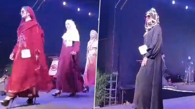 Catwalk in Hijab in Uttar Pradesh: Burqa-Clad Rampwalk At Muzzafarnagar College Fashion Show Draws Jamiat's Flak (Watch Video)