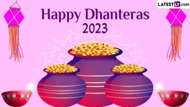 Dhanteras 2023 Wishes, Greetings and Images: WhatsApp Stickers, Facebook Messages, Photos and Wallpapers To Share on the First Day of Diwali 'Dhanatrayodashi'