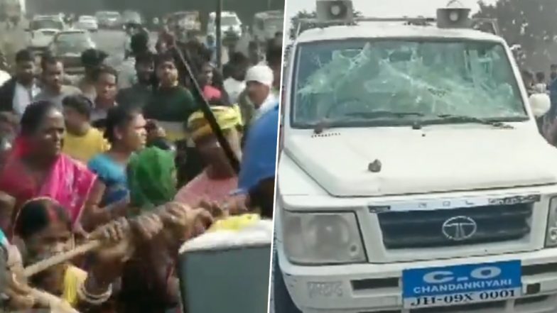 Jharkhand: Clash Breaks Out Between Protestors and Police in Bokaro (Watch Video)