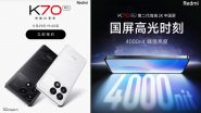 Redmi K70, Redmi K70 Pro Set To Launch on November 29 in China: Check Details Ahead of Launch