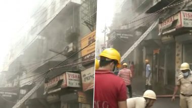 Kolkata Fire Video: Blaze Engulfs Building in Chandni Chowk, Multiple Fire Tenders on Scene