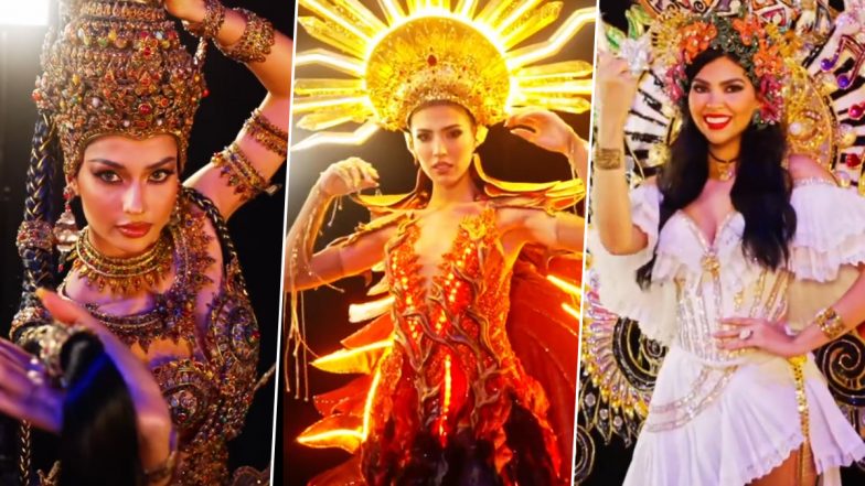 Miss Universe 2023: Miss India Shweta Sharda, Miss Columbia Camila Avella and Others Put On a Spectacular Show of Colours, Textures, and Traditions for National Costume Show (Watch Video)