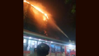 Tamil Nadu Fire: Blaze Erupts at Sai Baba Temple in Chennai, Dousing Operation Underway (Watch Video)