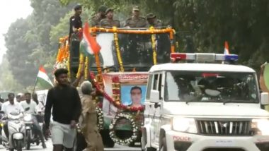 Rajouri Encounter Martyr: Captain MV Pranjal Cremated With Full Military Honours in Bengaluru (Watch Video)